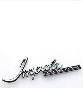 NEW 1971-1976 Impala Custom Script Emblem Coupe Rear Sail Panel Badge NEW 1971-1976 Impala Custom Script Emblem Coupe Rear Sail Panel Badge