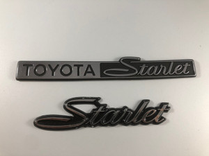 For Toyota Starlet Set 2 pcs. KP61 Trunk Badge Emblem Plate KP60 KP62 "New" For Toyota Starlet Set 2 pcs. KP61 Trunk Badge Emblem Plate KP60 KP62 "New"
