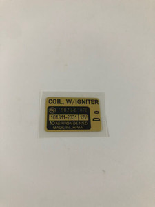 Toyota Coil with Igniter Part Number Decal 40,55,60 Series Decal remanufacture Toyota Coil with Igniter Part Number Decal 40,55,60 Series Decal remanufacture