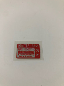 Toyota Igniter Assembly Decal 8/80-9/83 89620-60070 Decal Remanufacture Toyota Igniter Assembly Decal 8/80-9/83 89620-60070 Decal Remanufacture