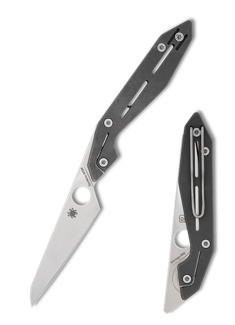 The Spyderco Nand with a blade in Bohler M398 and titanium handle scales, designed by Paul Alexander.