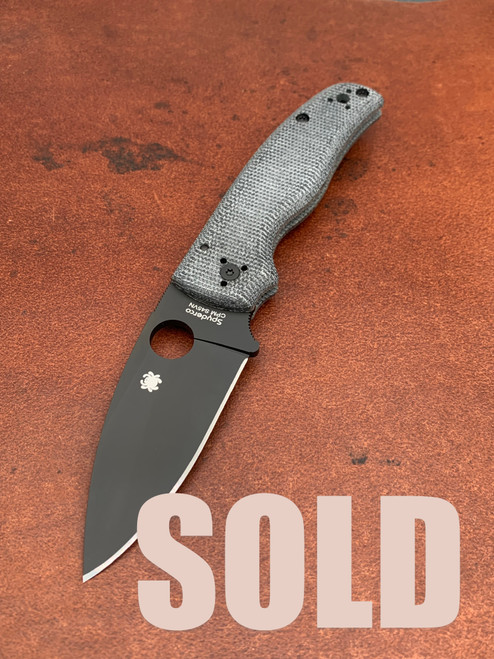 Pre-Owned Spyderco Shaman Grey Micarta S45VN DLC SMKW Exclusive