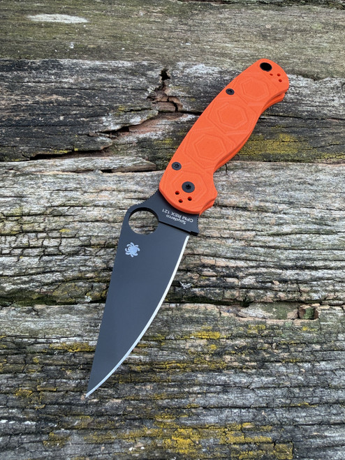 Pre-Owned Spyderco Para Military 2 CPM-REX 121 Black ZrOC Blade Finish - CUTLERY SHOPPE EXCLUSIVE -