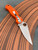 Pre-Owned Spyderco Para Military 2 - 3.45" CPM-REX 121 Satin Finish Blade - HEX Pattern Orange G-10 Scales