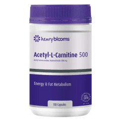 Henry Blooms Acetyl Lcarnitine 500 Vegetarian Capsules 180Pk | Blooms The  Chemist