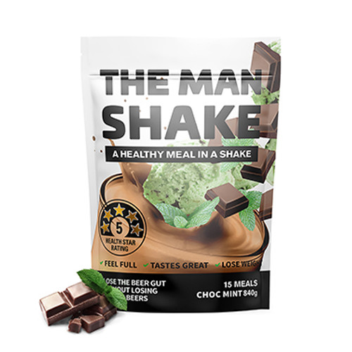 The Man Shake Choc Mint 840g at Blooms The Chemist