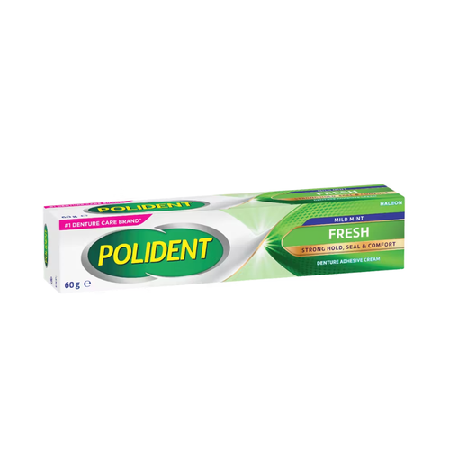Polident Denture Adhesive Cream Fresh Mint 60g