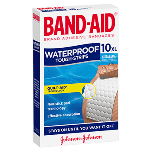 Band-Aid Waterproof Tough Strips Extra Large 10 Pack at Blooms The Chemist