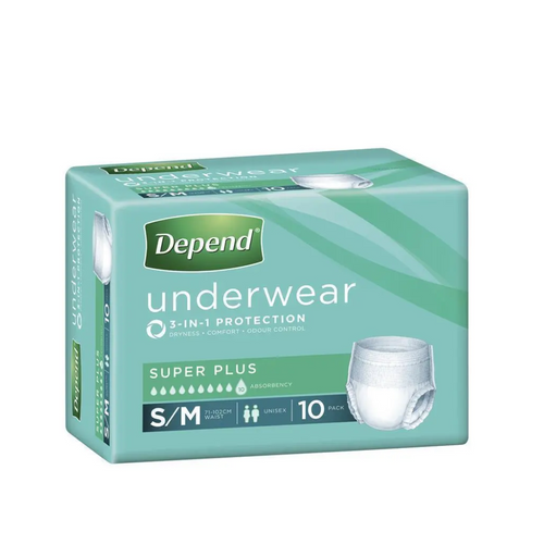 Depend Unisex Underwear Super Small/Medium 10 Pack