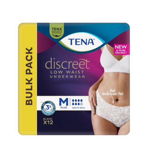 TENA Discreet Low Waist Incontinence Pants Medium  White 12 Pack