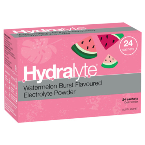 Hydralyte Electrolyte Powder Watermelon Burst 24 Sachets