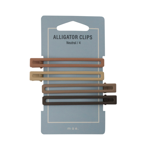Neutral alligator hair clips designed to securely hold and section hair, perfect for everyday styling, hairdressing, and beauty routines.