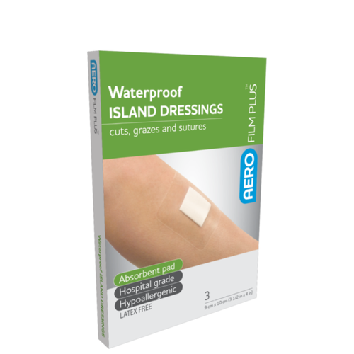 AeroFilm Plus Waterproof Island Dressing 9cm x 10cm 3 Pack