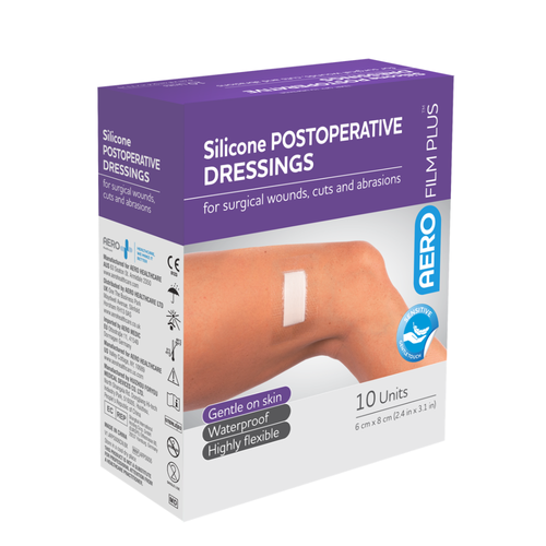 AeroFilm Plus Sensitive Silicone PostOp Dressing 6cm x 8cm 10 Pack