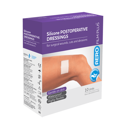 AeroFilm Plus Sensitive Silicone Postoperative Dressing 9cm x 10cm 10 Pack