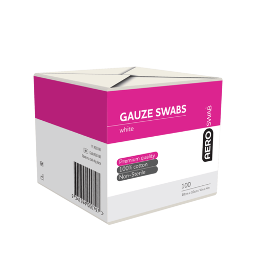 AeroSwab Non Sterile Gauze Swab 10cm x 10cm 8 ply 100 pack