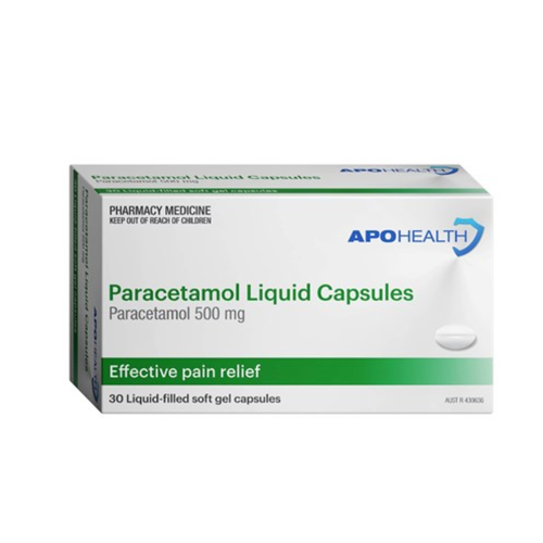 ApoHealth Paracetamol 500mg Liquid Capsules 30