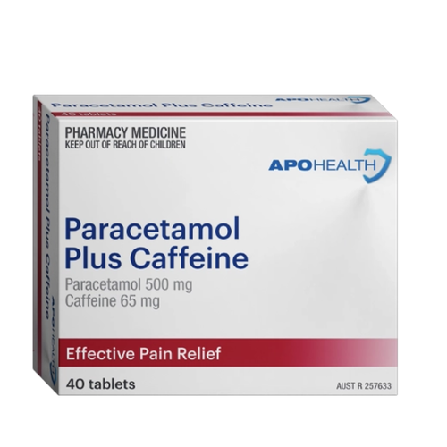 ApoHealth Paracetamol + Caffeine 500/65mg 40 Tablets