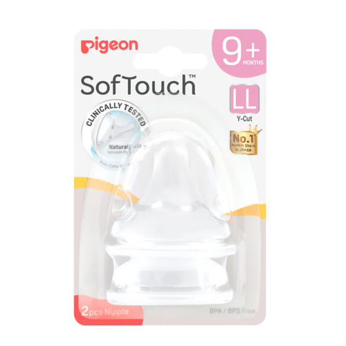 Pigeon SofTouch Peristaltic Teat LL 9+ Months 2 Pack