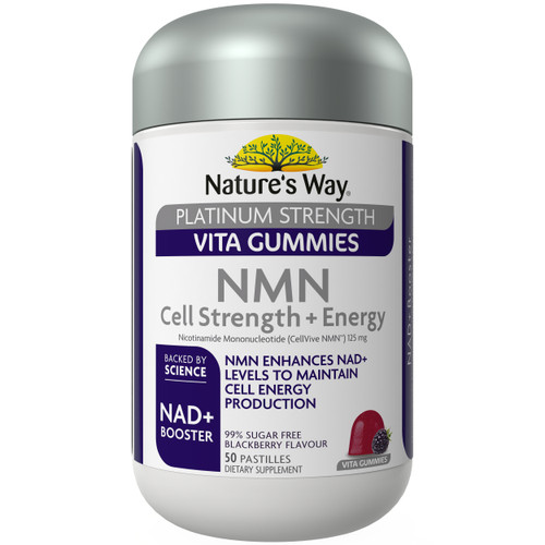 Nature's Way Platinum Vita Gummies NMN Cell Strength + Energy 50 Pastilles