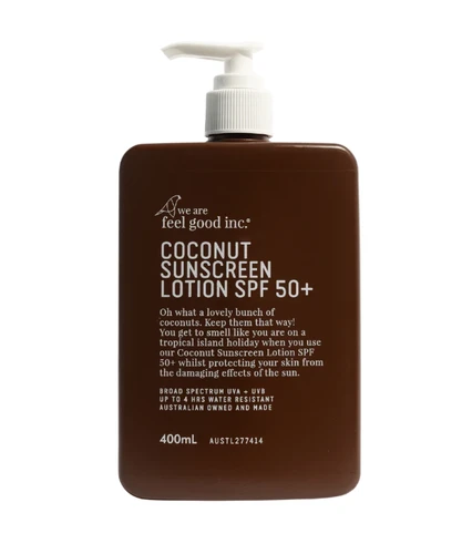 We Are Feel Good Inc Coconut Sunscreen Lotion SPF 50+ 400mL
