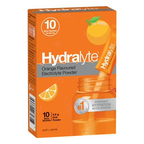 Hydralyte Orange 10 Stick Sachets