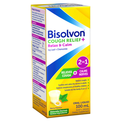 Bisolvon Cough Relief Liquid + Relax & Calm 200ml