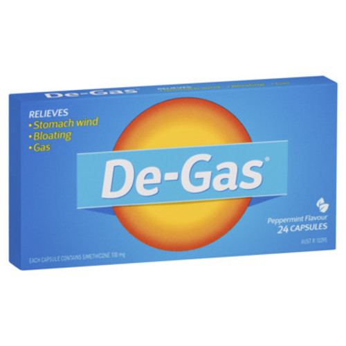 De Gas 100mg Gas Relief Capsules 24pk at Blooms The Chemist