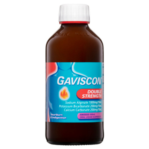 Gaviscon Heartburn & Indigestion Relief Double Strength Aniseed Liquid 500ml Gaviscon Heartburn & Indigestion Relief Double Strength Aniseed Liquid 500ml