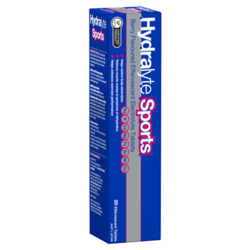 Hydralyte Sports Berry Effervescent Electrolyte Tablets 20 Pack