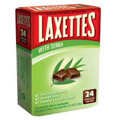 Laxettes Constipation Relief Chocolate Squares 24 Pack