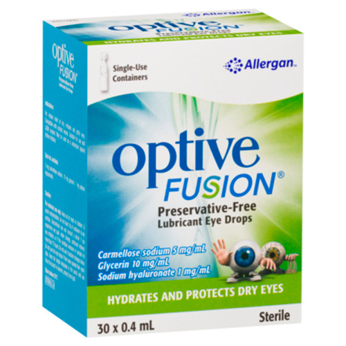 Optive Fusion Lubricant Eye Drops 30 x 0.4mL Vials