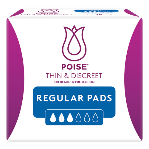 Poise Thin & Discreet Regular Pads 16 Pack