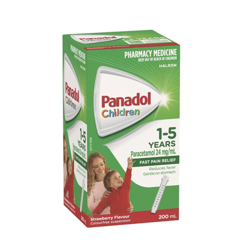 Panadol Children 1-5 Years Suspension Fever & Pain Relief Srawberry Flavour 200 mL