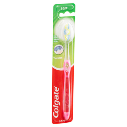 Colgate Twister Deep Cleaning Manual Toothbrush, 1 Pack Soft with Spiral Bristles