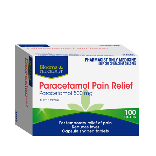 Blooms The Chemist Paracetamol 500mg  100 Caplets (S3)