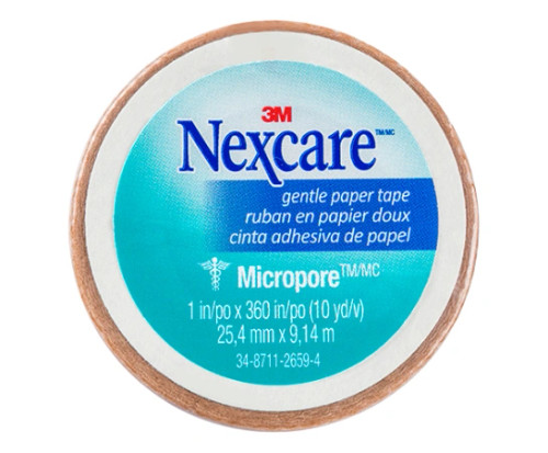 Nexcare Micropore Gentle Paper Tape - Tan 25.4mm x 9.1m