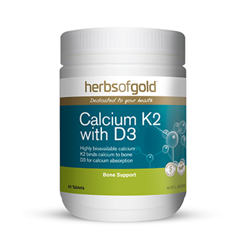 Herbs of Gold Calcium K2 with D3 Tablets 90