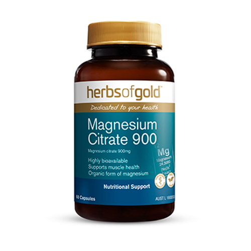 Herbs of Gold Magnesium Citrate 900 Capsules 60