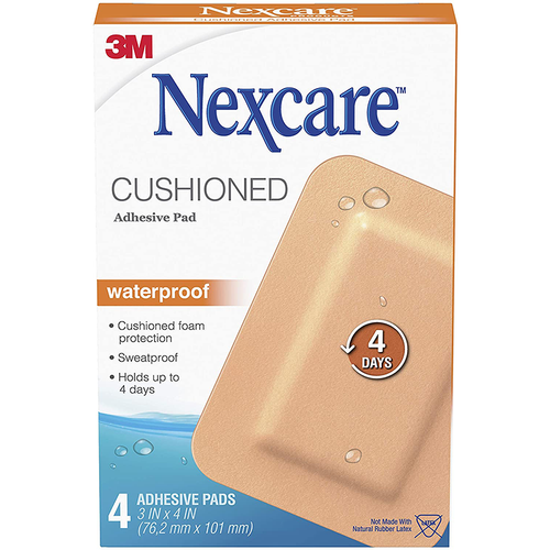 Nexcare Cushioned Waterproof Adhesive Pads 4pk