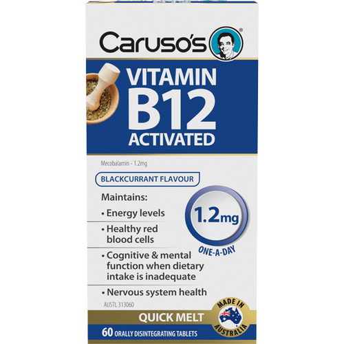 Caruso's  Vit B12 Activated 1.2mg  60 Oral Disintegrating Tablets