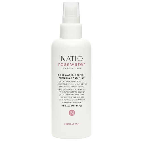 Natio Rosewater Hydration Rosewater Drench Mineral Face Mist 200mL