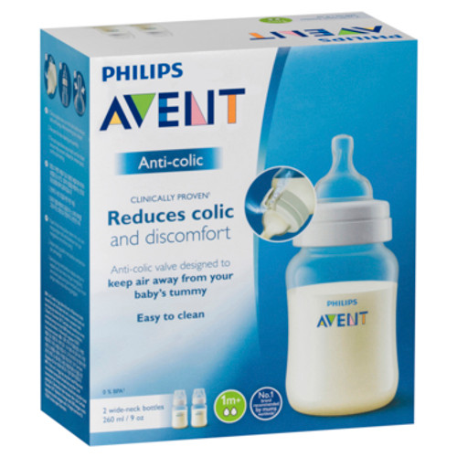 Avent Anti-Colic Bottles 1 month+ 2 x 260mL