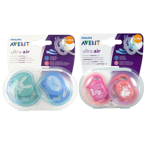 Avent Ultra Air Soother Night Time Glow 6-18m 2 Pack