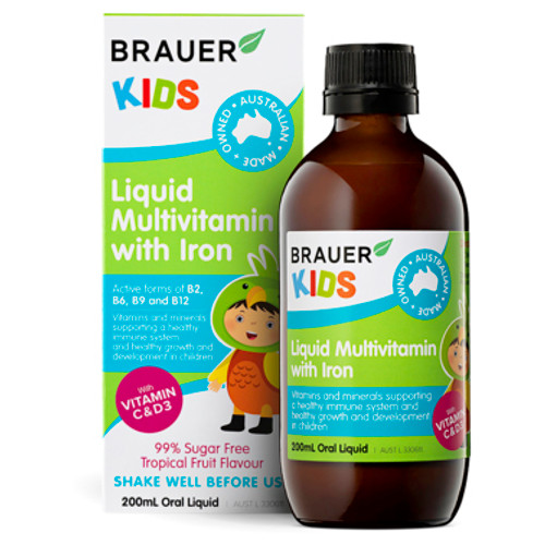 Brauer Kids Multivitamin & Iron Liquid 200mL