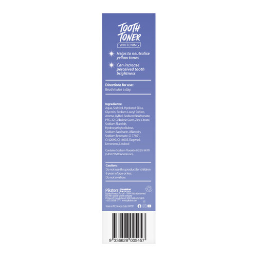 Piksters Tooth Toner Whitening Toothpaste Original Purple 75mL Blooms