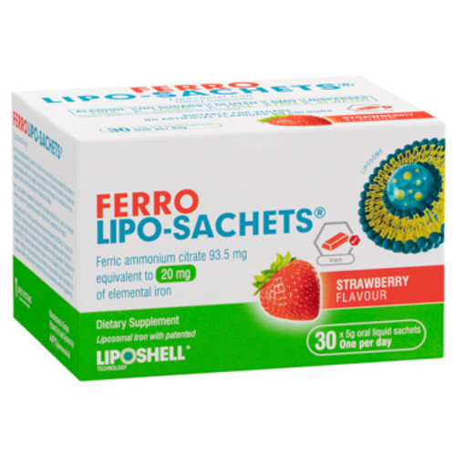 Ferro Lipo-Sachet Strawbery Flavour 30 x 5g Sachets