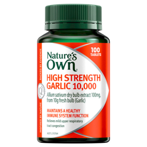 Nature's Own 10000mg High Strength Garlic 100 Tablets