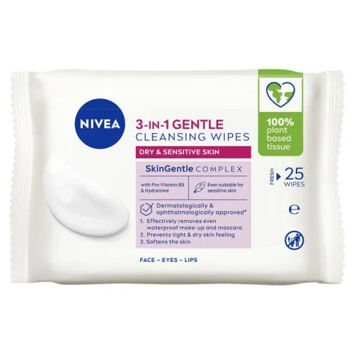 NIVEA Gentle Facial Cleansing Wipes 25 Pack