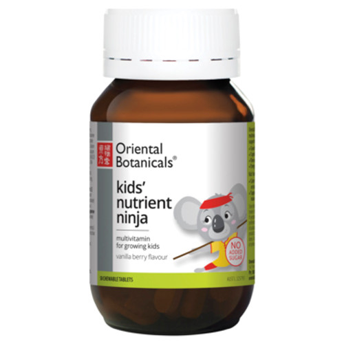 Oriental Botanicals Kids' Nutrient Ninja Vanilla Berry Flavour 50 Chewable Tablets